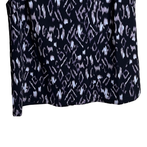 Of Mercer Sleeveless Blouse Black Abstract Ikat Print V-Neck Tank | Size L NWT - Picture 5 of 13
